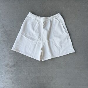 nwt calvin klein mens casual athletic cotton shorts cream size L